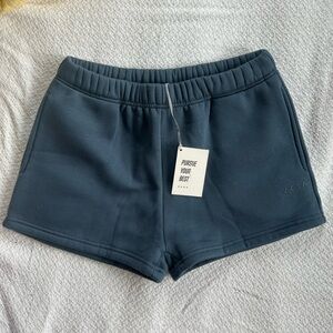 Blue Athletic Shorts with Tie String Waistband